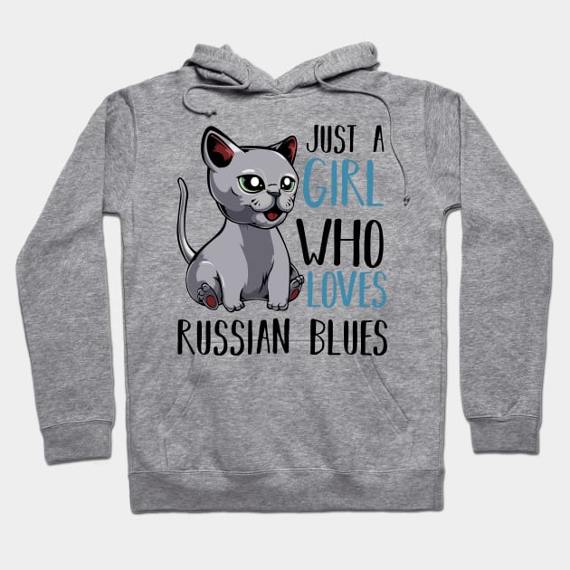 Russian Blue Cat Hoodie by Lumio Gifts